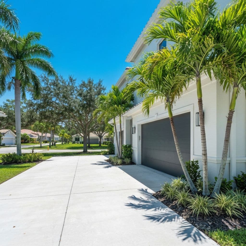 Professional garage door repair technician working on residential garage door